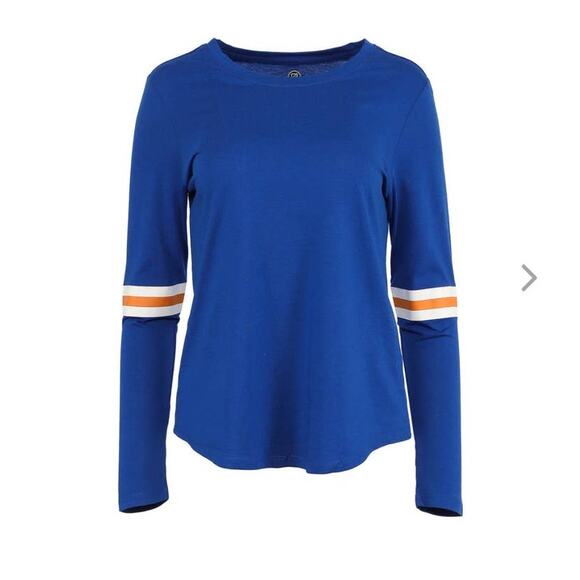 NEW NHL Blue Orange White Cotton Long Sleeve Tee shirt - SMALL - Picture 1 of 5
